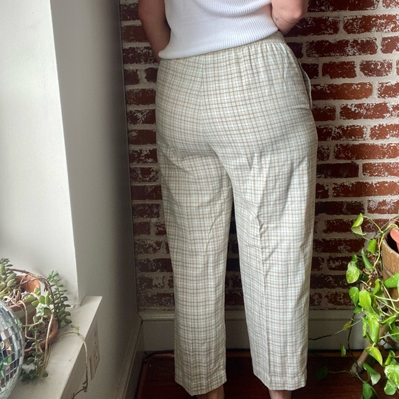 vintage high rise elastic waist plaid trousers - Picture 3 of 10
